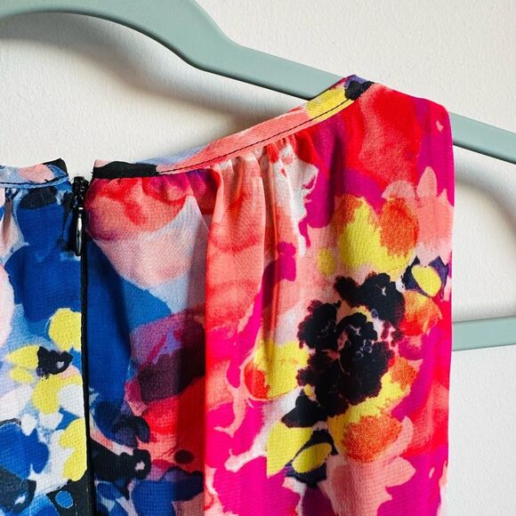 NWT Tahari ASL Petite Floral Chiffon Dress 6P MSRP $118 - Picture 5 of 7